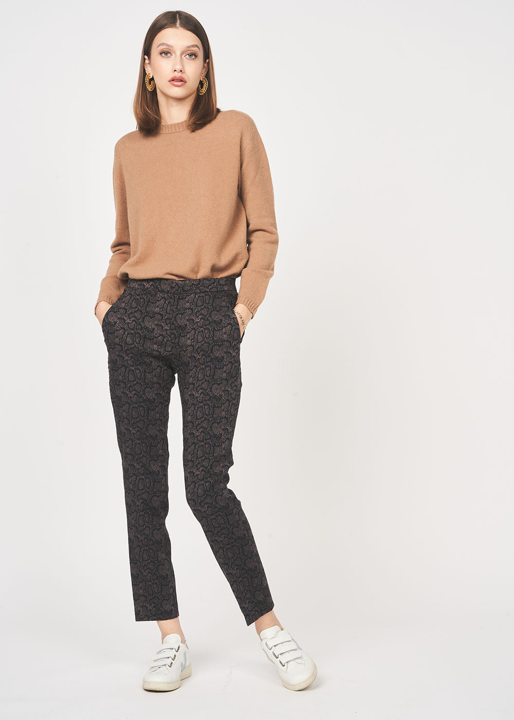 Pantalon de ville en jacquard python - Sud Express - 4 - Sud Express