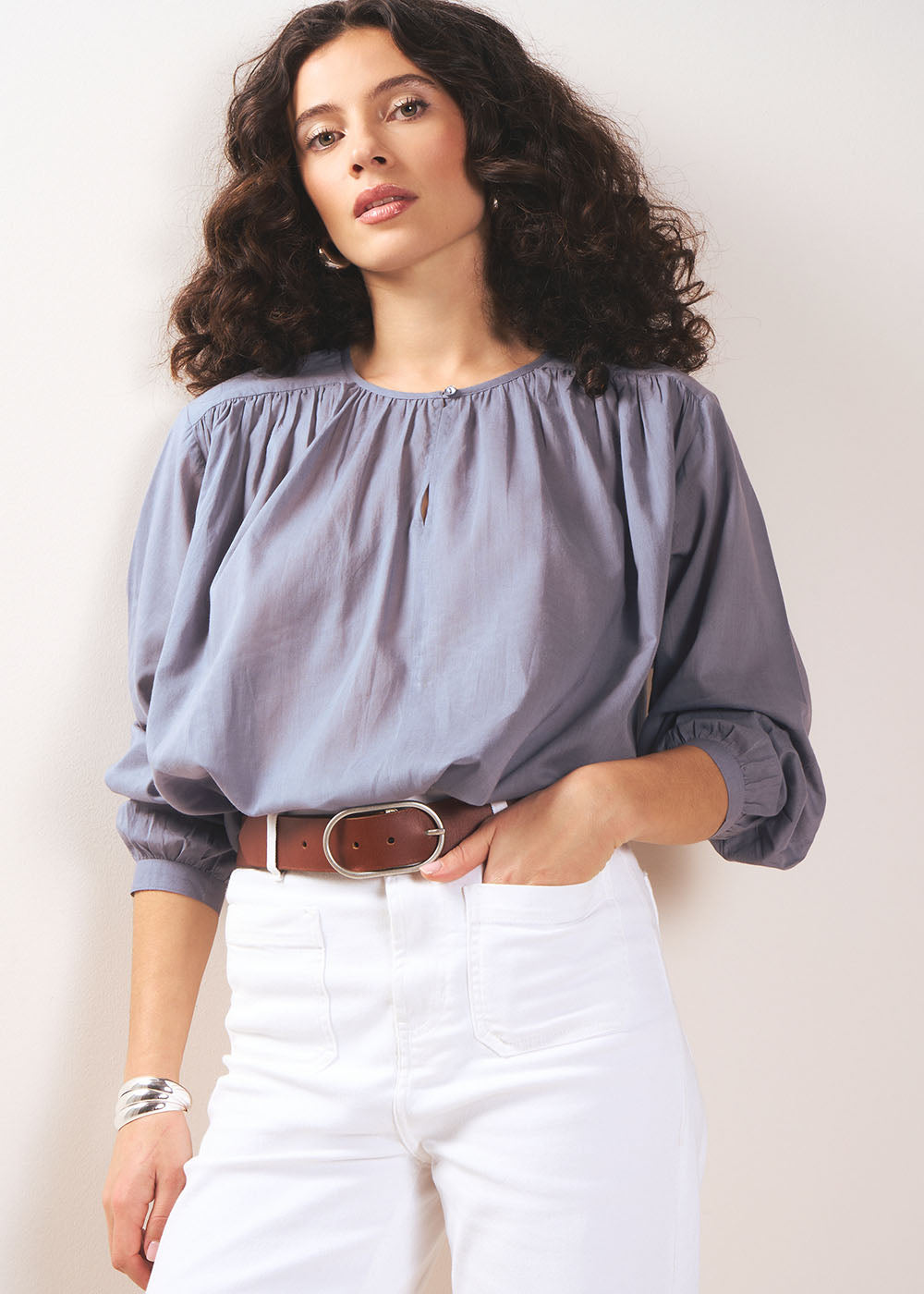 Blouse légère en voile de coton - Sud Express - 5 - Sud Express