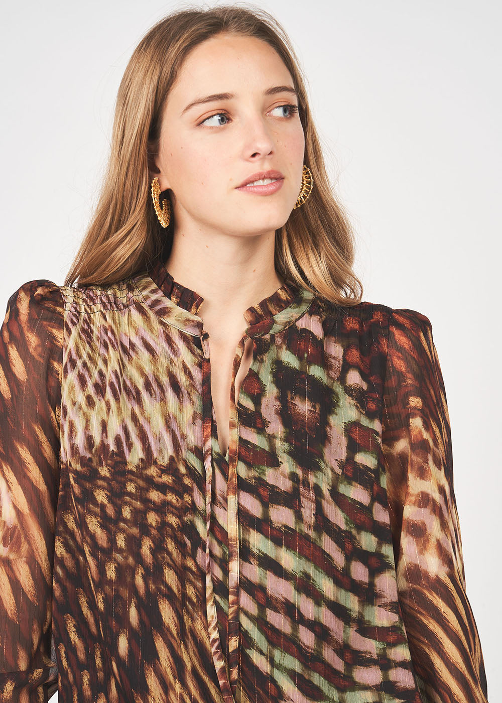 BABATA Blouse manches longues et col tunisien - 2 - Sud Express - Sud Express