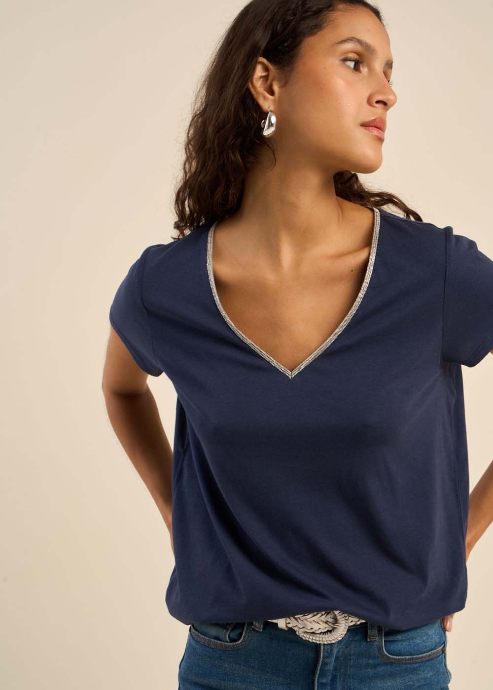 TOANY Tee-shirt col V manches courtes - 1 - Sud Express - Sud Express