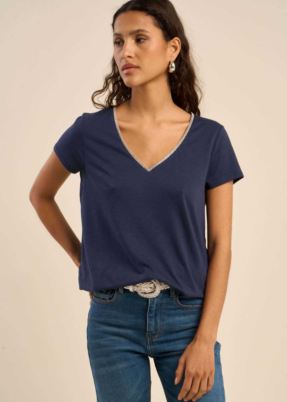 Tee-shirt col V manches courtes - Sud Express - 5 - Sud Express