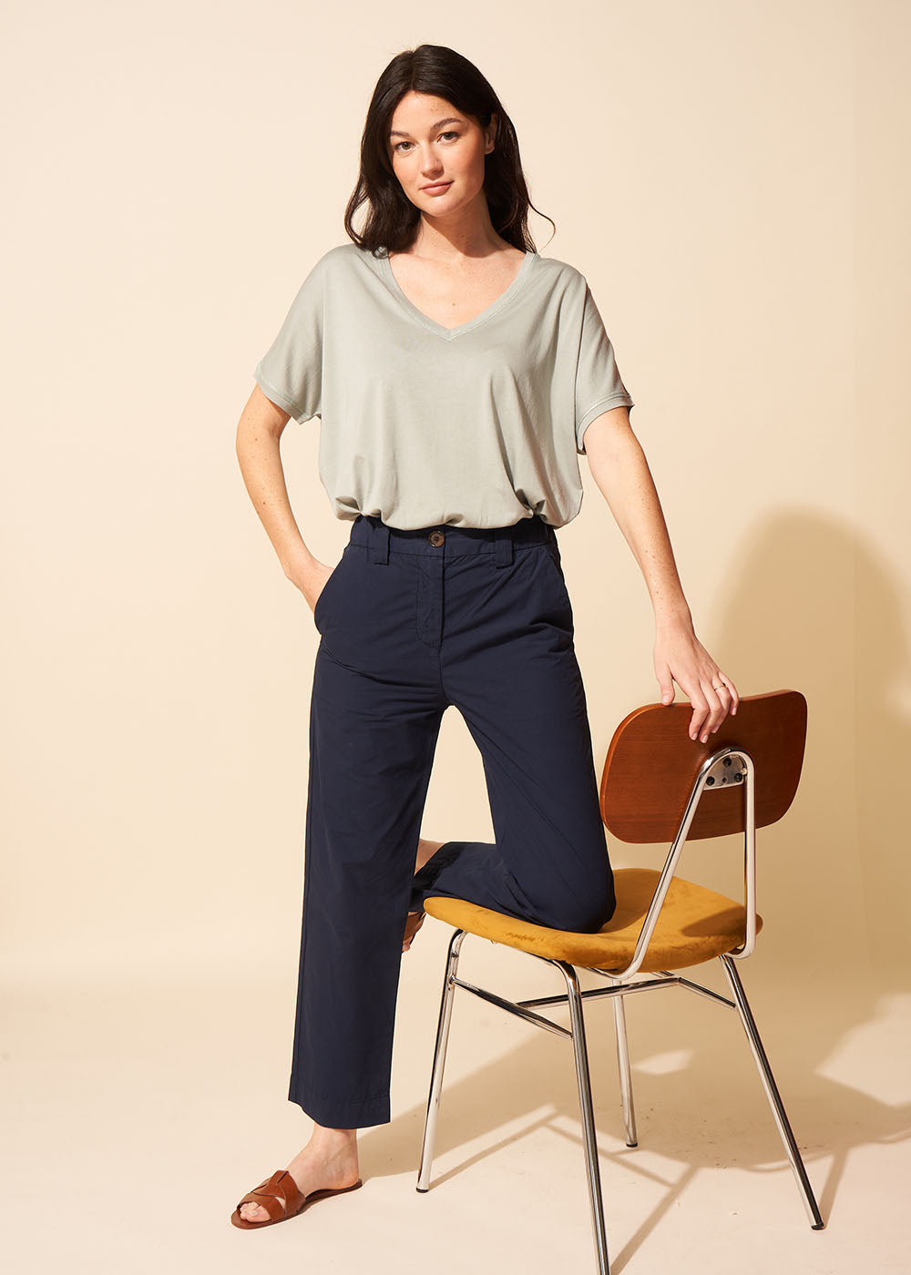 PLOFIN Pantalon jambe large et taille haute - 2 - Sud Express - Sud Express
