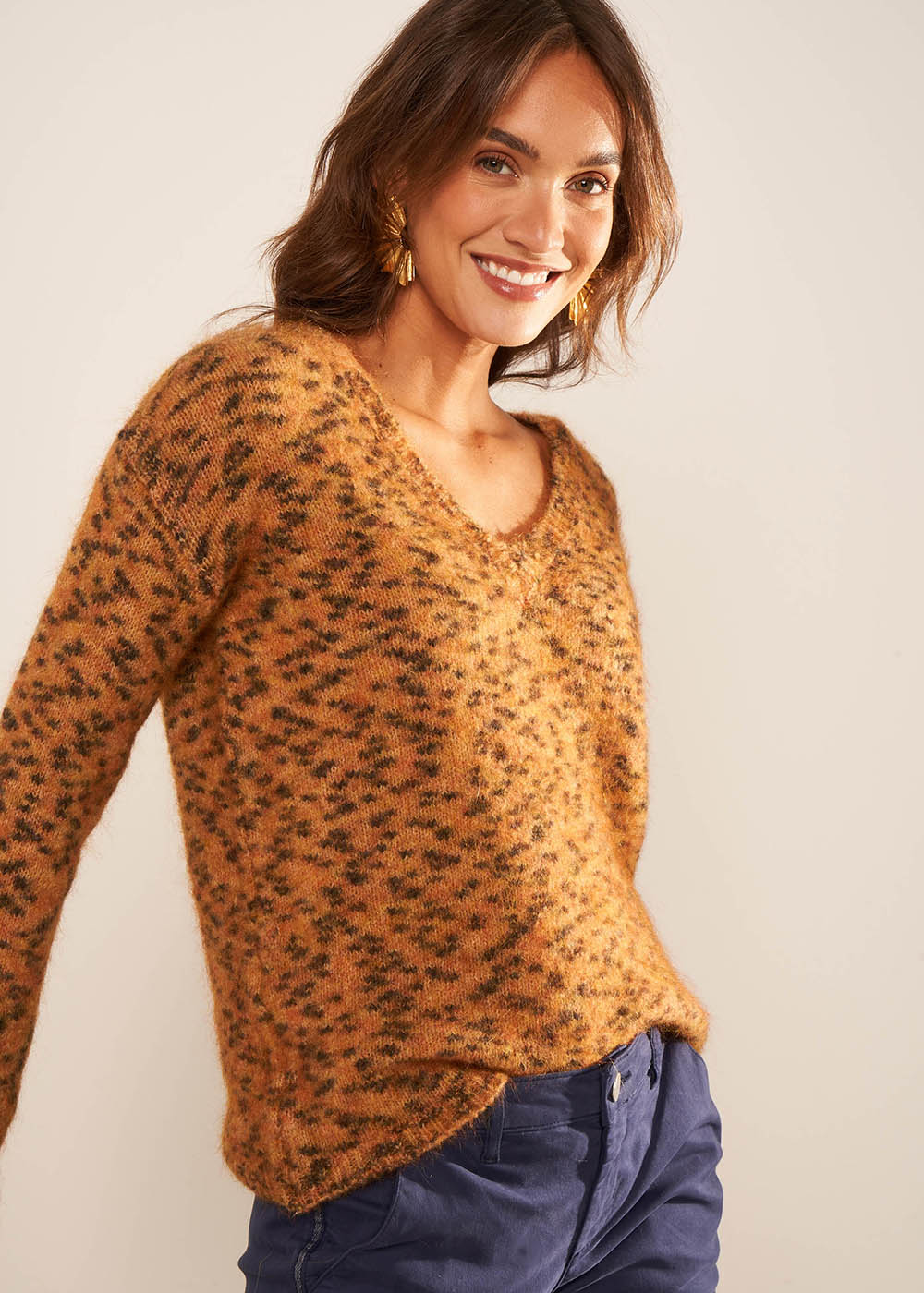 MADELINE Pull col V fil effet animal - 2 - Sud Express - Sud Express