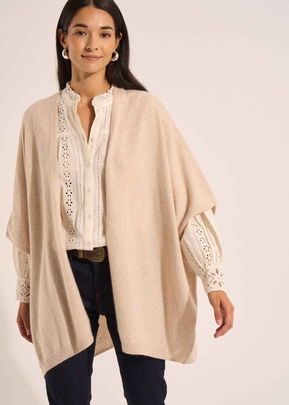 GWENAELLE Gilet coupe ample en cachemire - 1 - Sud Express - Sud Express