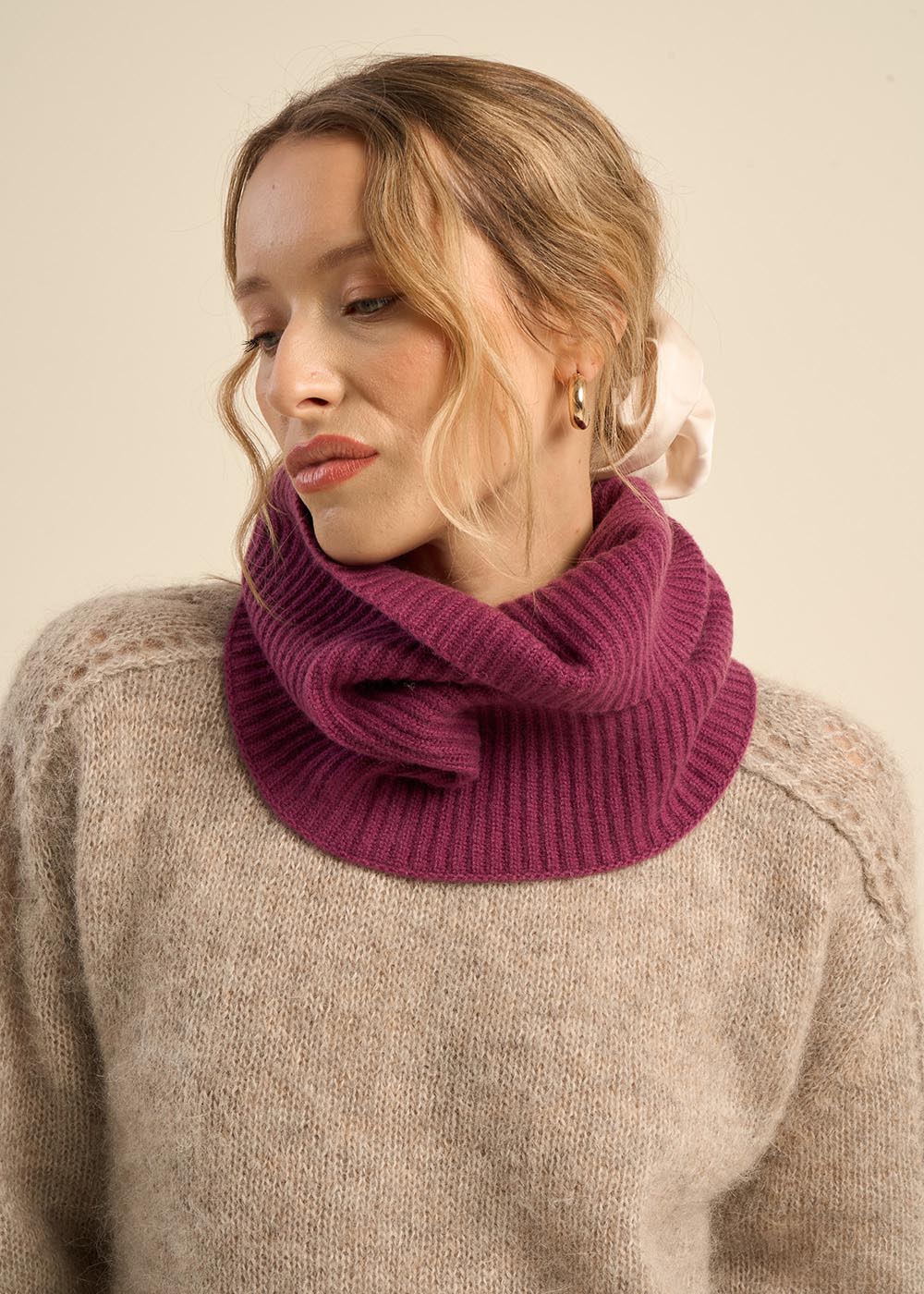 Tour de cou à cotes en cachemire - Sud Express - 2 - Sud Express