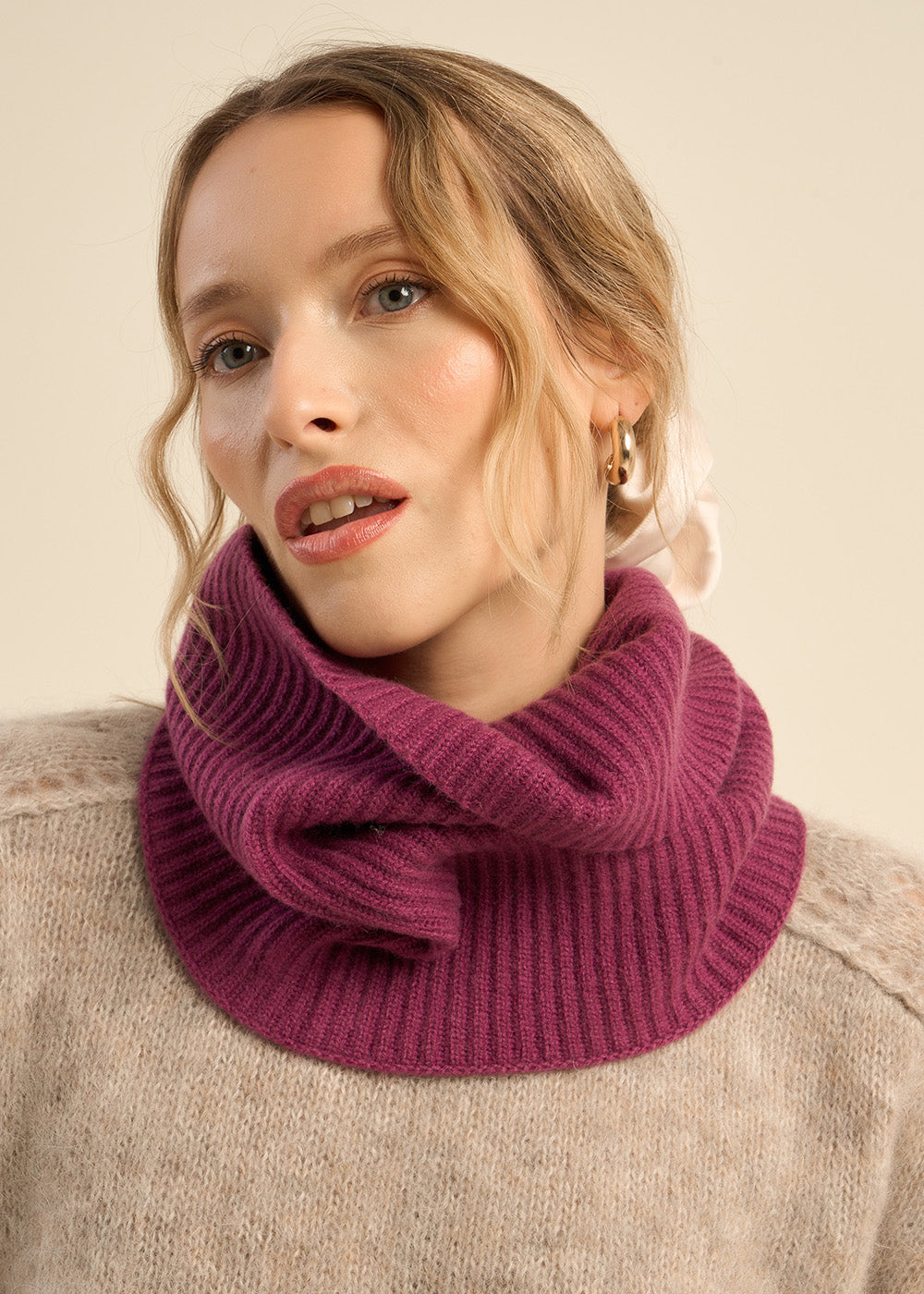 Tour de cou à cotes en cachemire - Sud Express - 3 - Sud Express