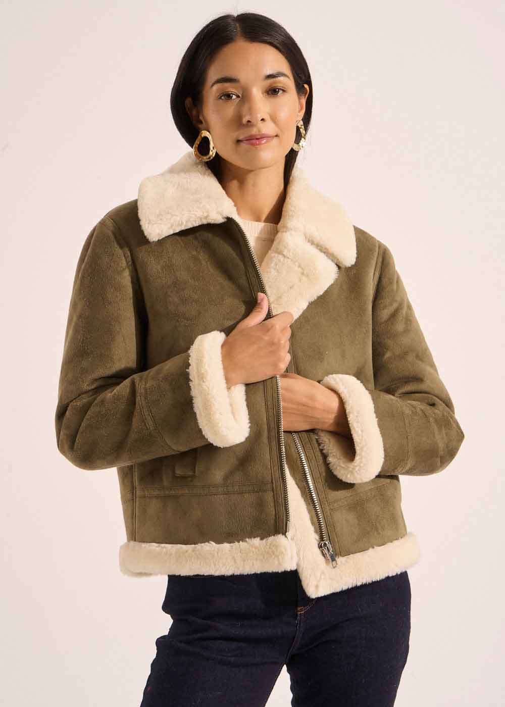 MALVINO Blouson en fausse peau lainée - 1 - Sud Express - Sud Express