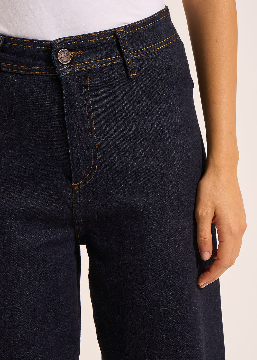 Jean large taille haute sans coutures - Sud Express - 4 - Sud Express