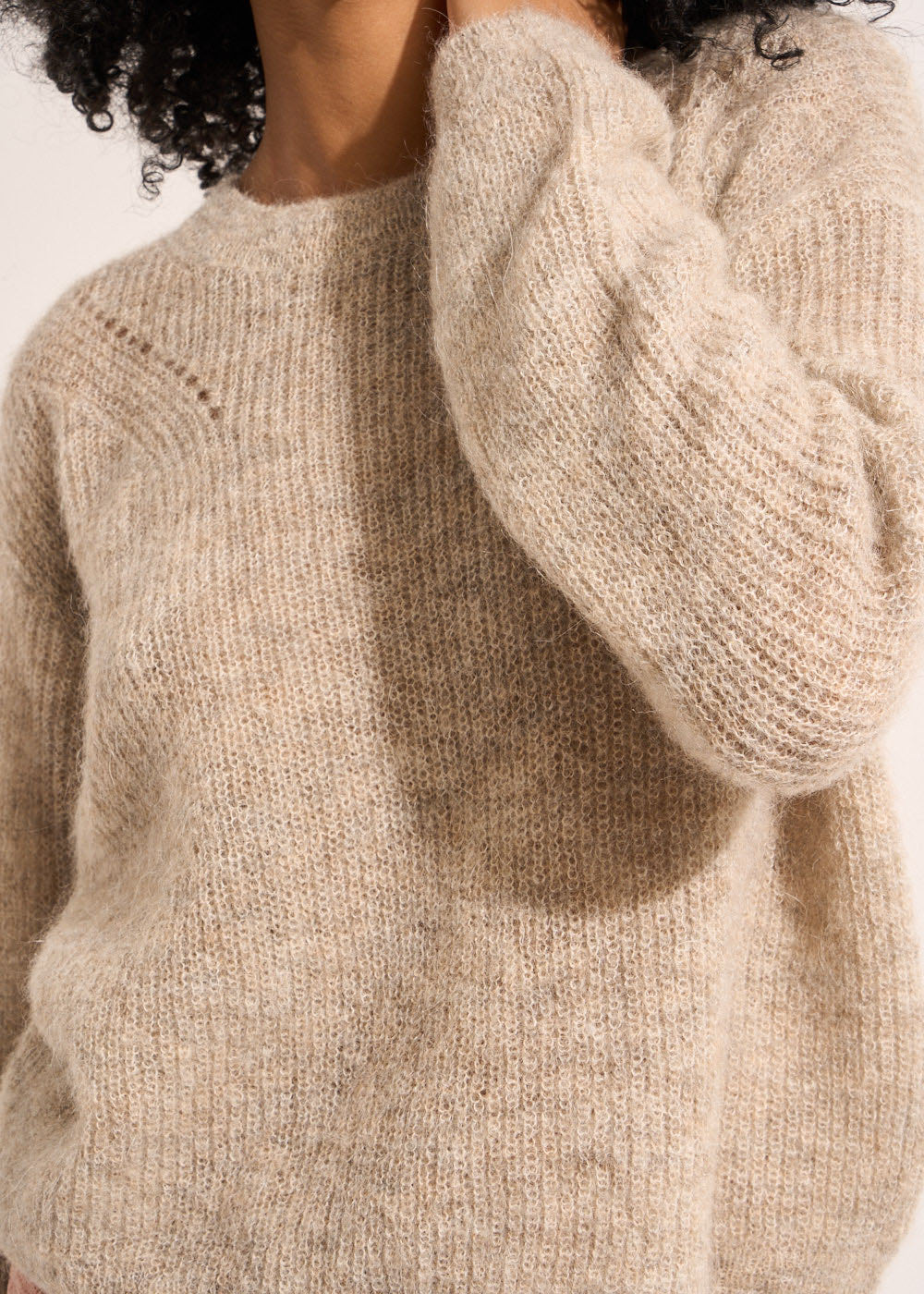 MONCOEURO Pull col rond à détails tricotés - 2 - Sud Express - Sud Express