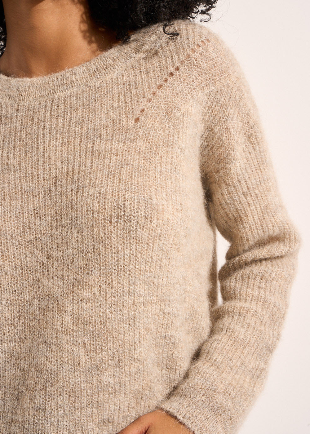 MONCOEURO Pull col rond à détails tricotés - 4 - Sud Express - Sud Express