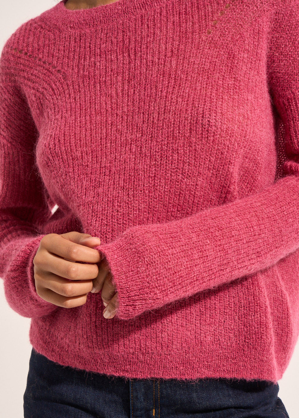 MONCOEURO Pull col rond à détails tricotés - 2 - Sud Express - Sud Express