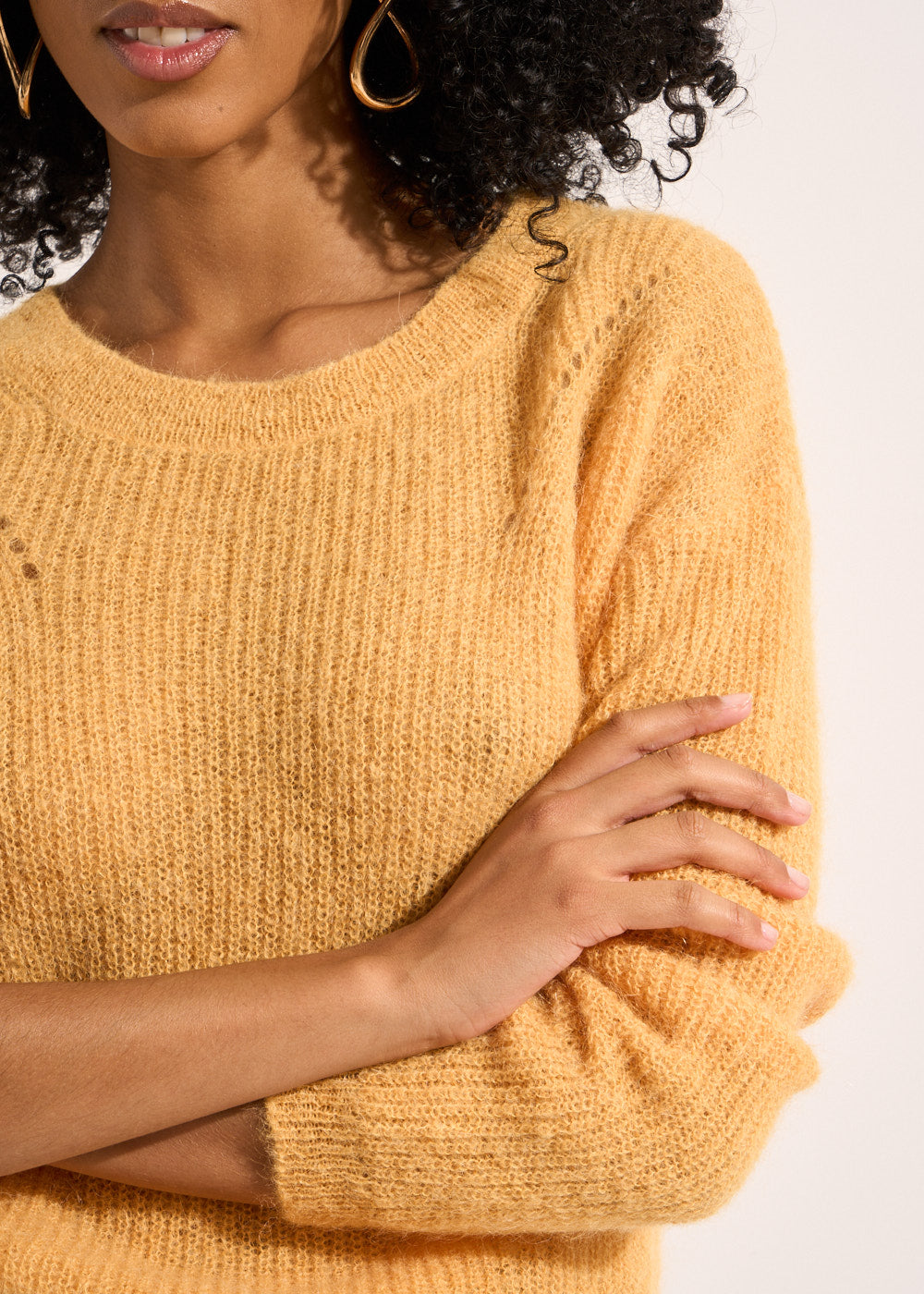 MONCOEURO Pull col rond à détails tricotés - 2 - Sud Express - Sud Express