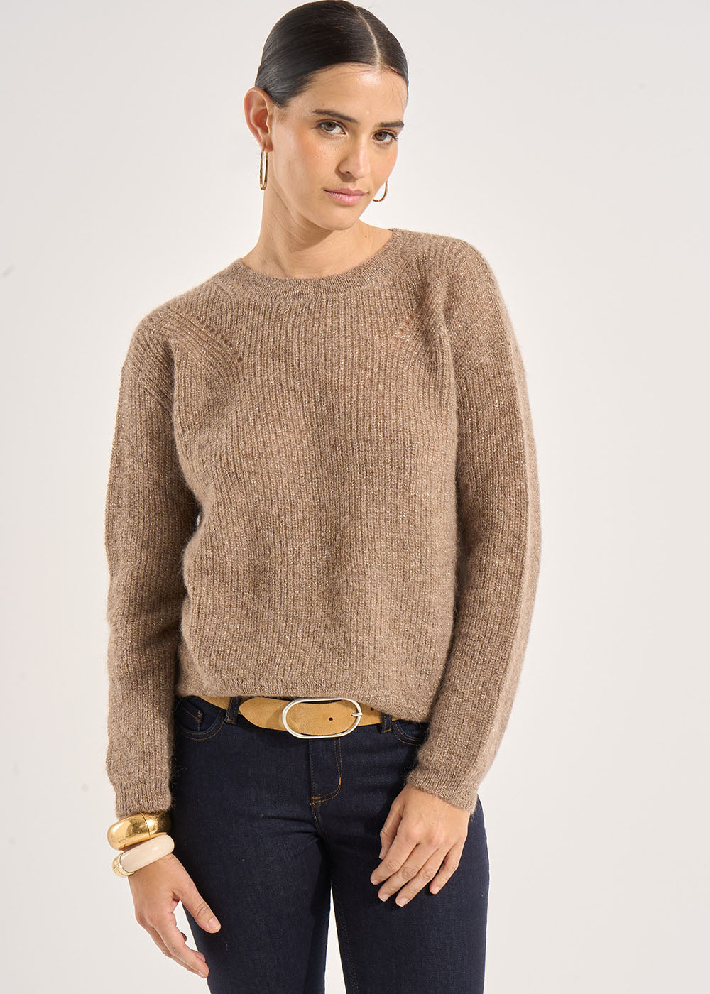 Pull col rond à détails brillants - Sud Express - 5 - Sud Express