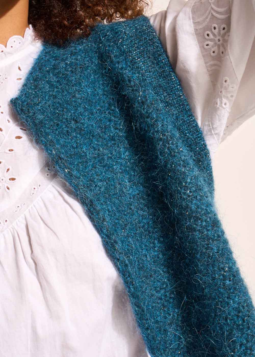 Gilet sans manches en mohair fils métallisés - Sud Express - 4 - Sud Express