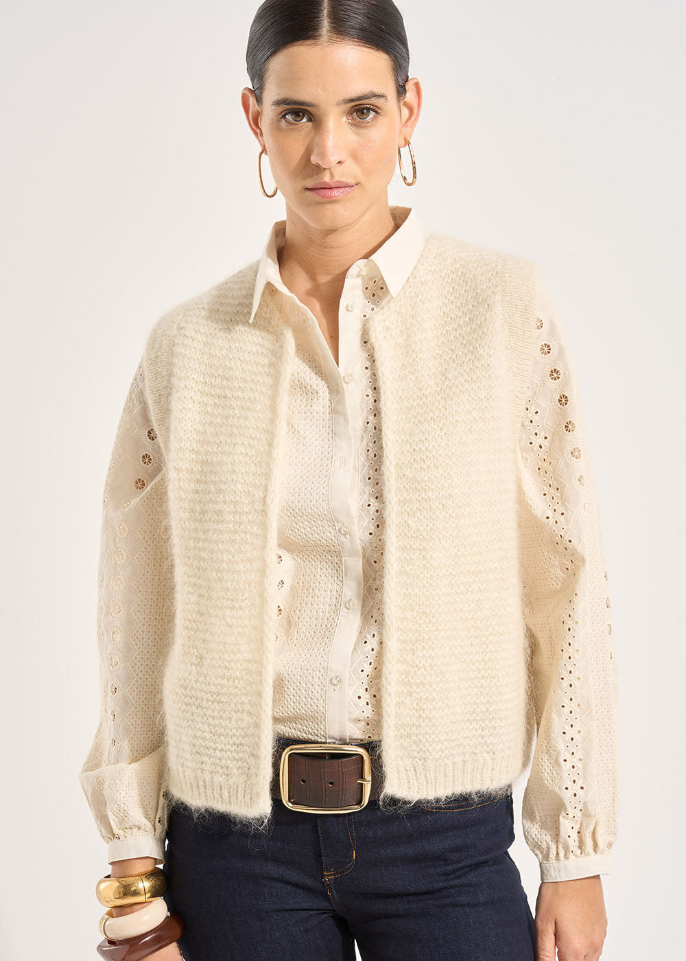 GOTANAX Gilet sans manches en mohair fils métallisés - 1 - Sud Express - Sud Express