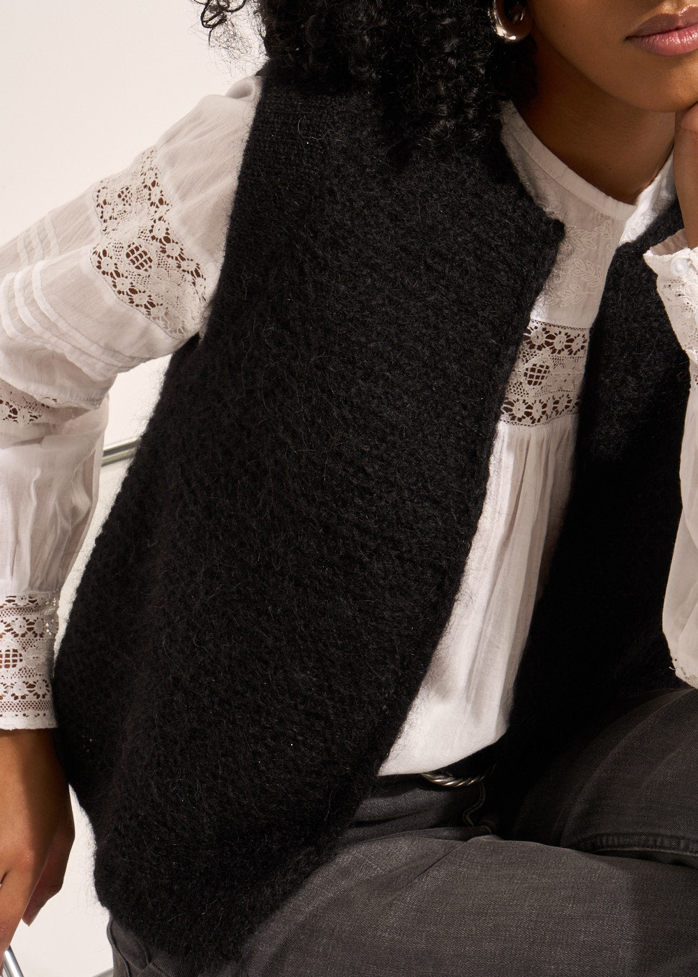 GOTANAX Gilet sans manches en mohair fils métallisés - 4 - Sud Express - Sud Express