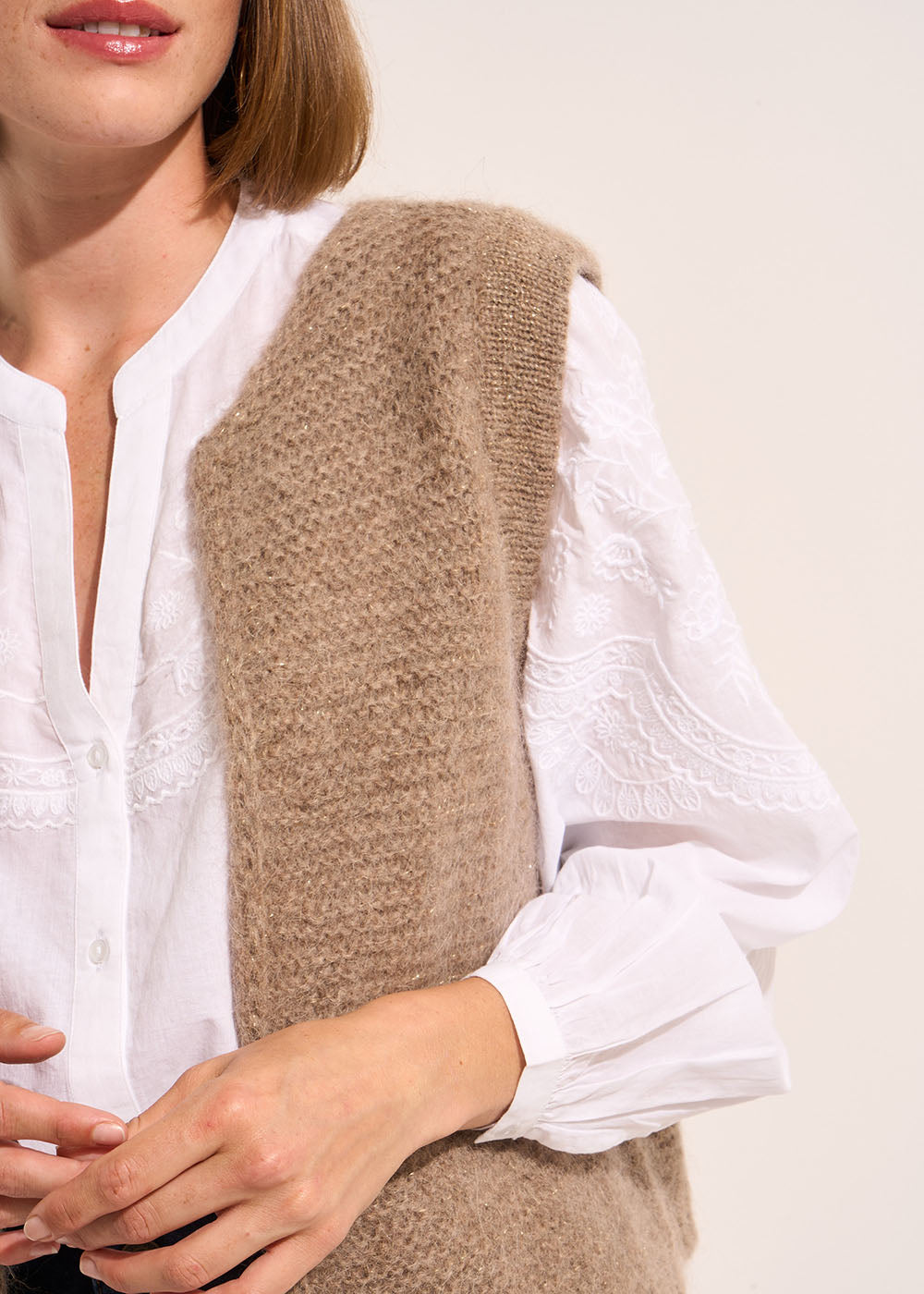 GOTANAX Gilet sans manches en mohair fils métallisés - 2 - Sud Express - Sud Express