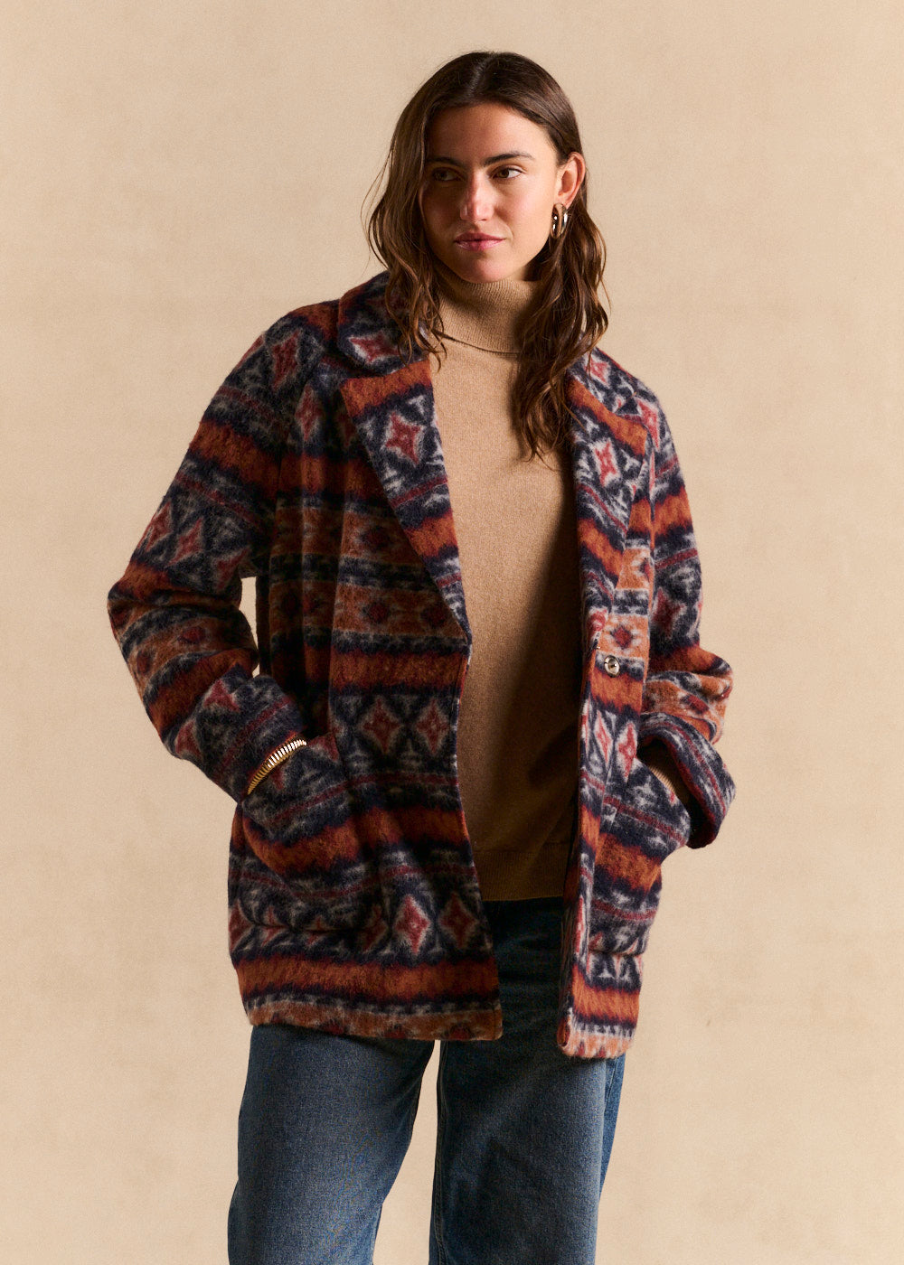 Manteau oversize en lainage - Sud Express - 4 - Sud Express