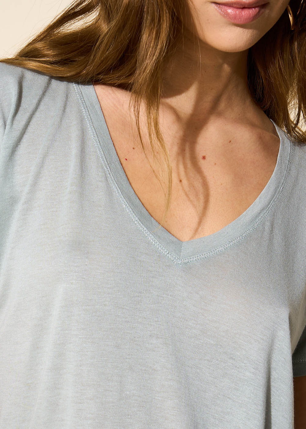 TELIZO Tee-shirt oversize col V - 1 - Sud Express - Sud Express