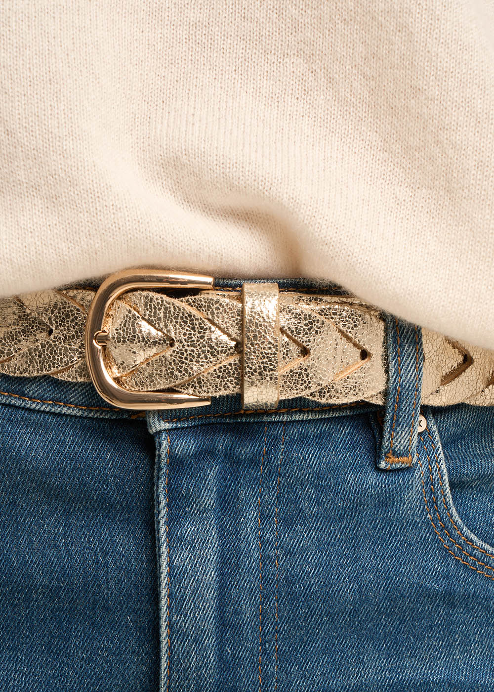 CHARLOTTE Ceinture dorée tressée - 3 - Sud Express - Sud Express