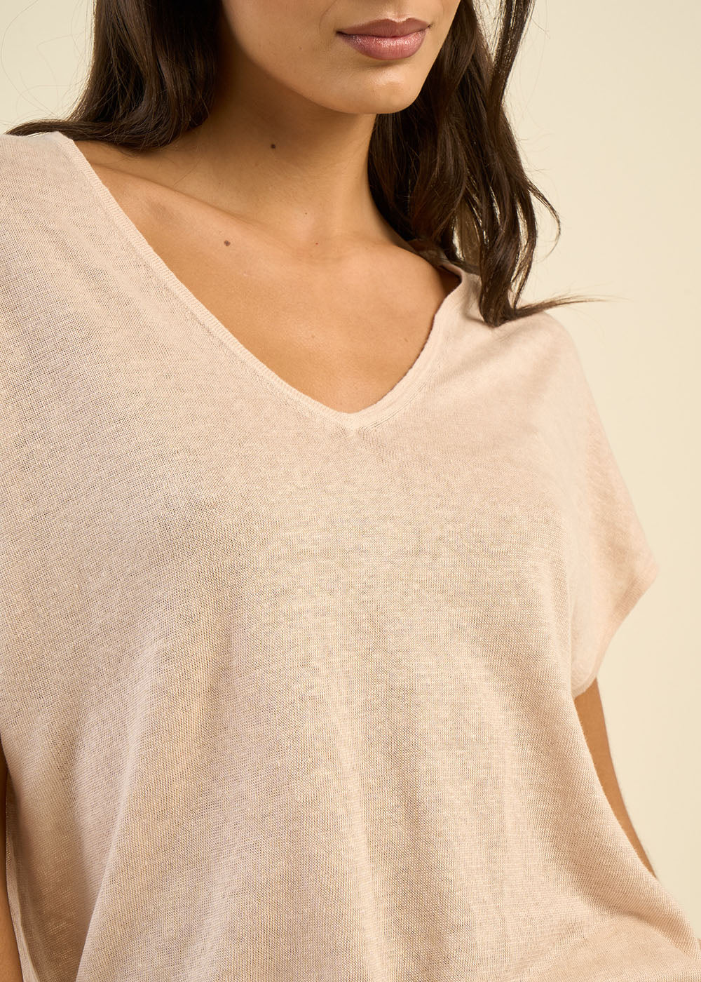 MAELLAEY Pull sans manches col V 100% lin - 2 - Sud Express - Sud Express