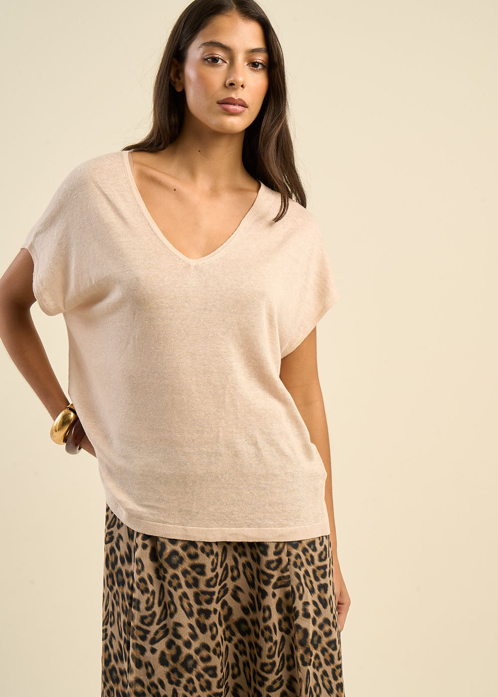 MAELLAEY Pull sans manches col V 100% lin - 3 - Sud Express - Sud Express