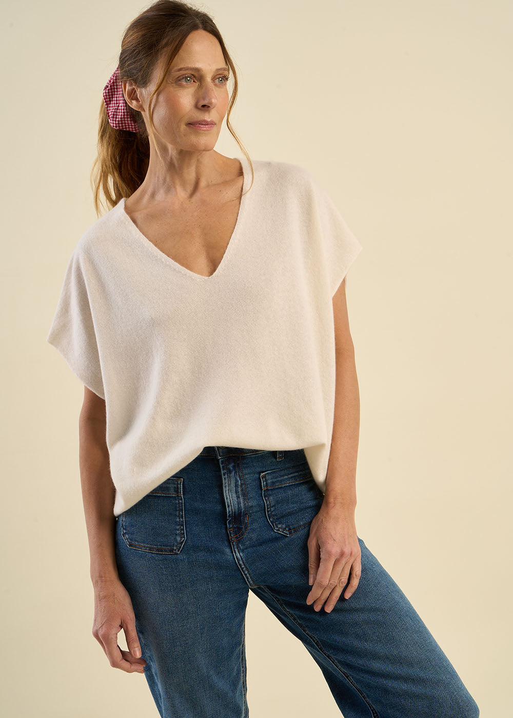 MAELLO Pull manches courtes en cachemire - 1 - Sud Express - Sud Express