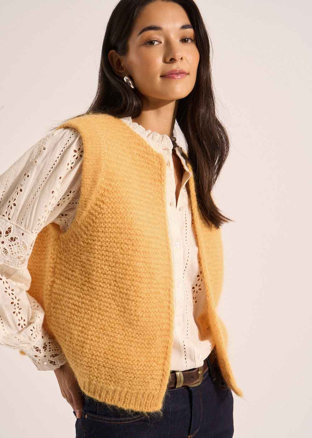 GOTANA Gilet court sans manches en mohair - 1 - Sud Express - Sud Express