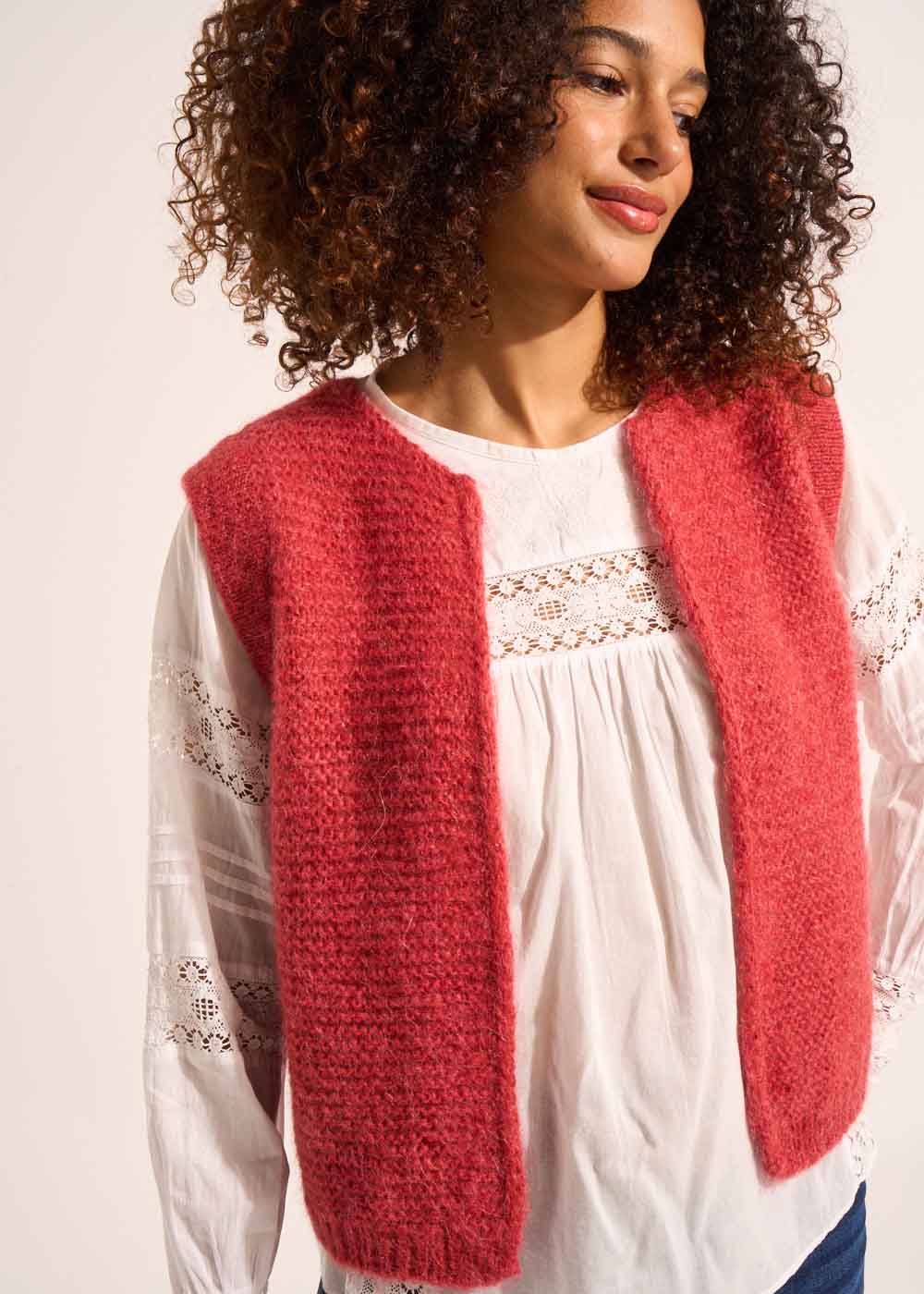 GOTANA Gilet court sans manches en mohair - 1 - Sud Express - Sud Express