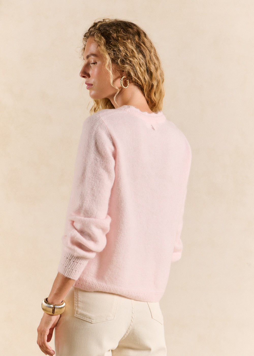 Gilet cardigan en mohair maille ajourée - Sud Express - 3 - Sud Express