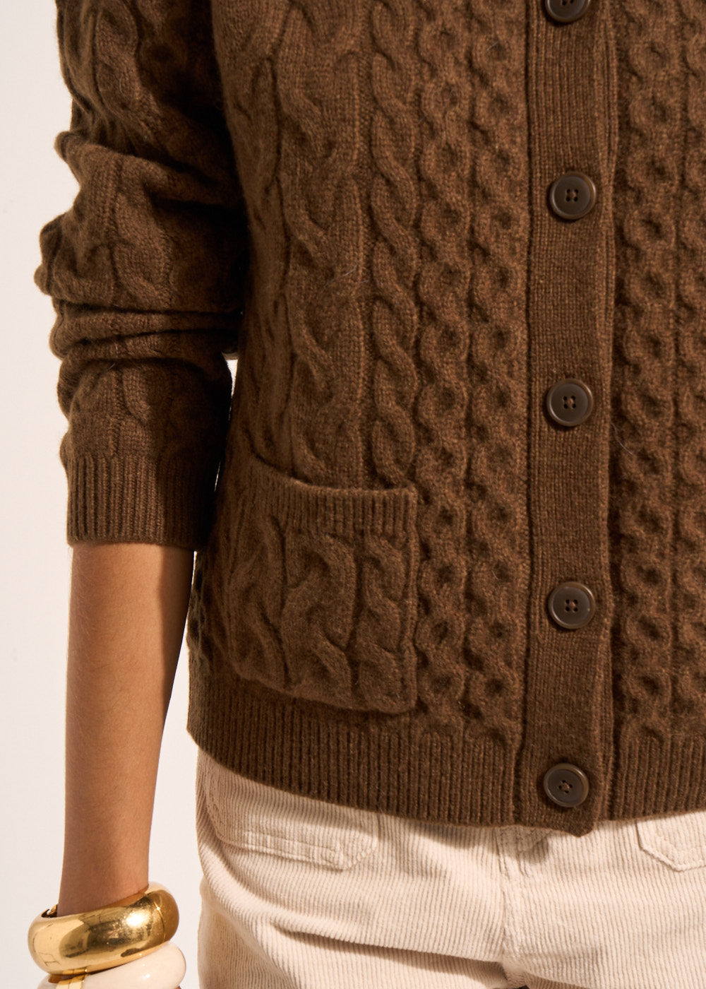 GILIA Gilet cardigan torsadé en laine avec poches plaquées - 2 - Sud Express - Sud Express