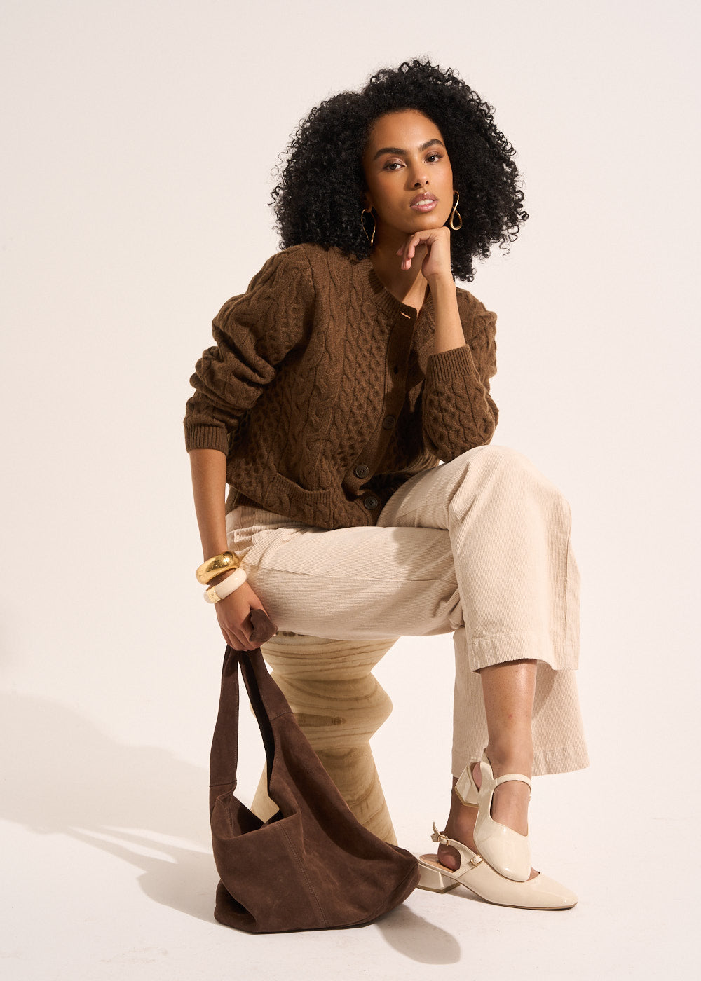 GILIA Gilet cardigan torsadé en laine avec poches plaquées - 4 - Sud Express - Sud Express