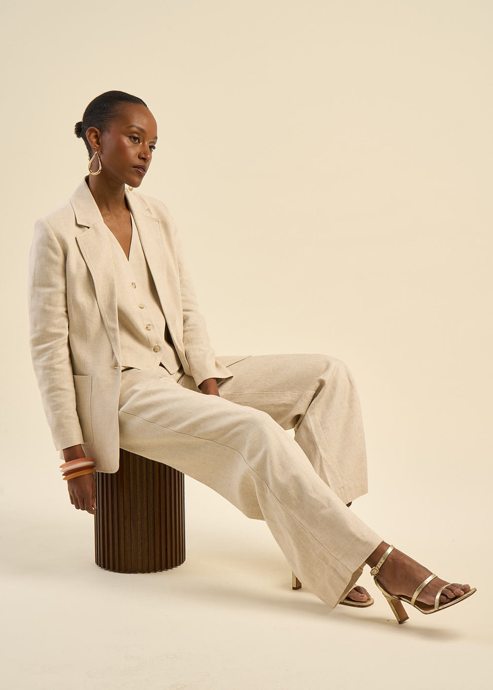 Gilet de costume contenant du lin - Sud Express - 4 - Sud Express