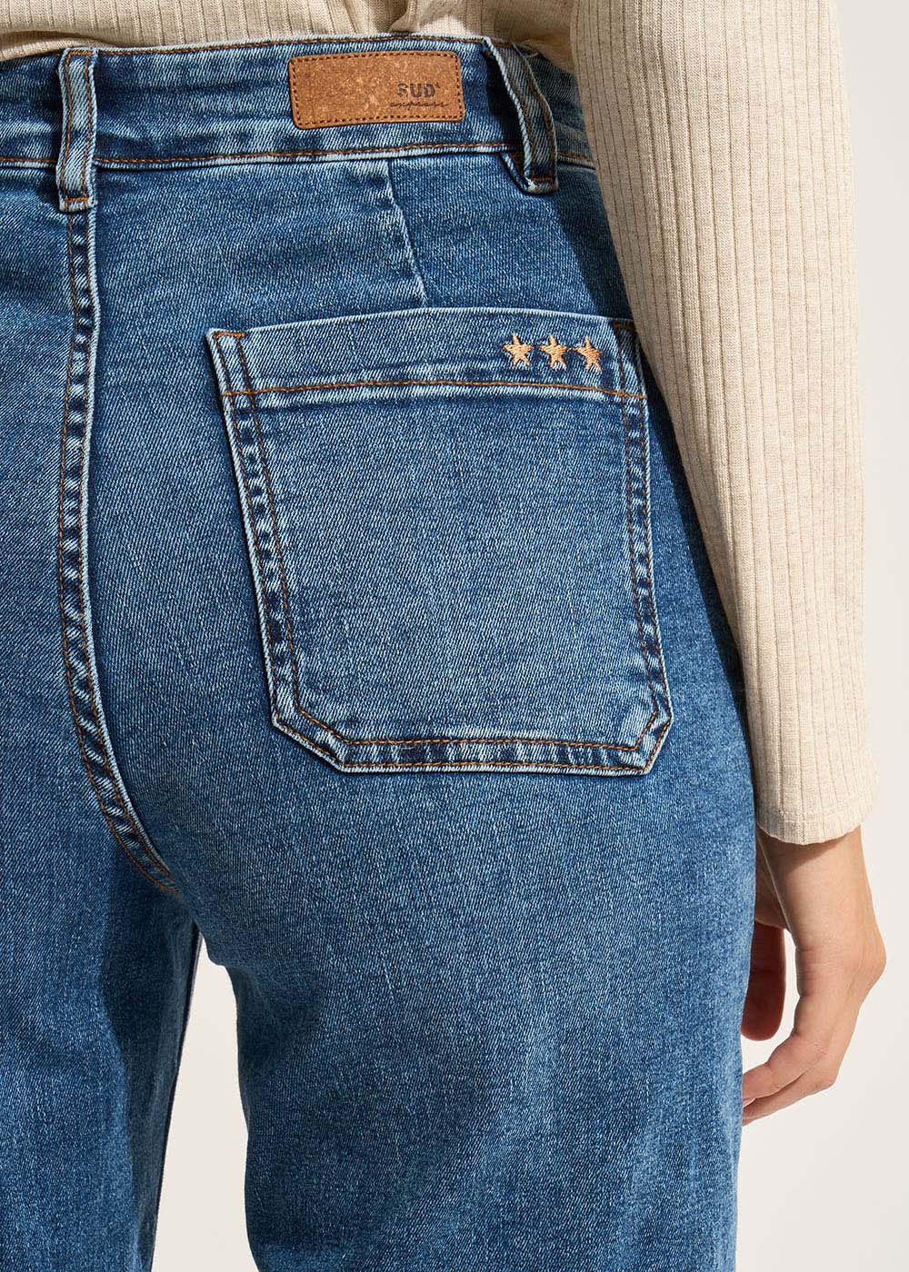 STACY Jean à jambes larges avec revers et taille haute - 4 - Sud Express - Sud Express