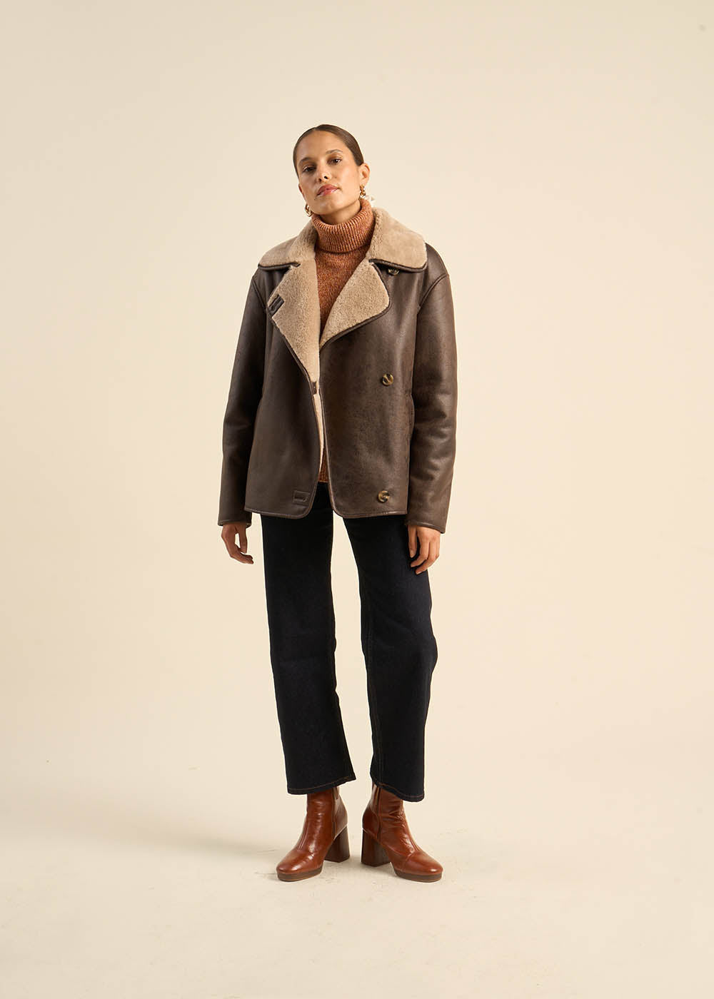 MOUNTAIN Veste en fausse peau lainée - 1 - Sud Express - Sud Express