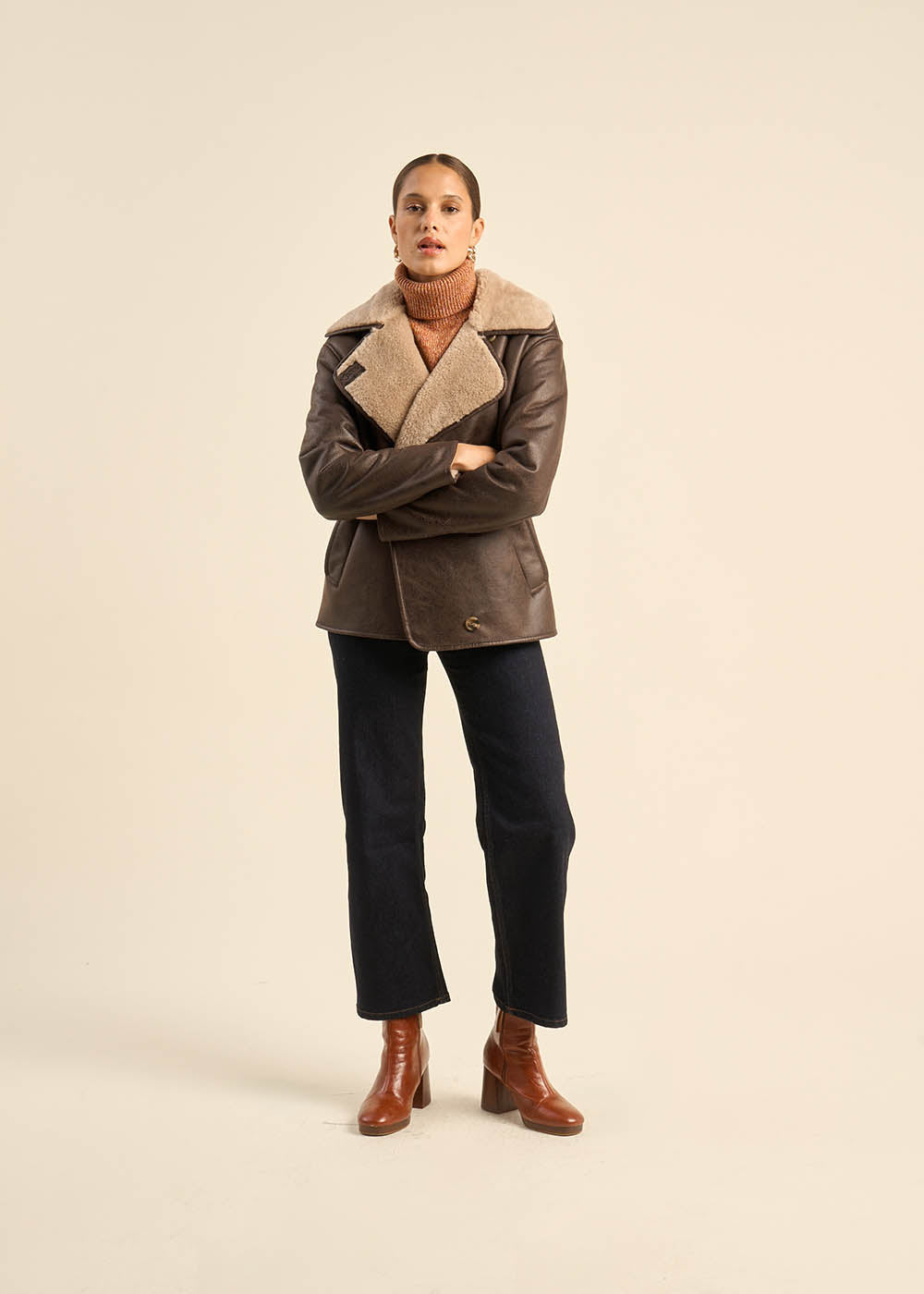 Veste en fausse peau lainée - Sud Express - 6 - Sud Express