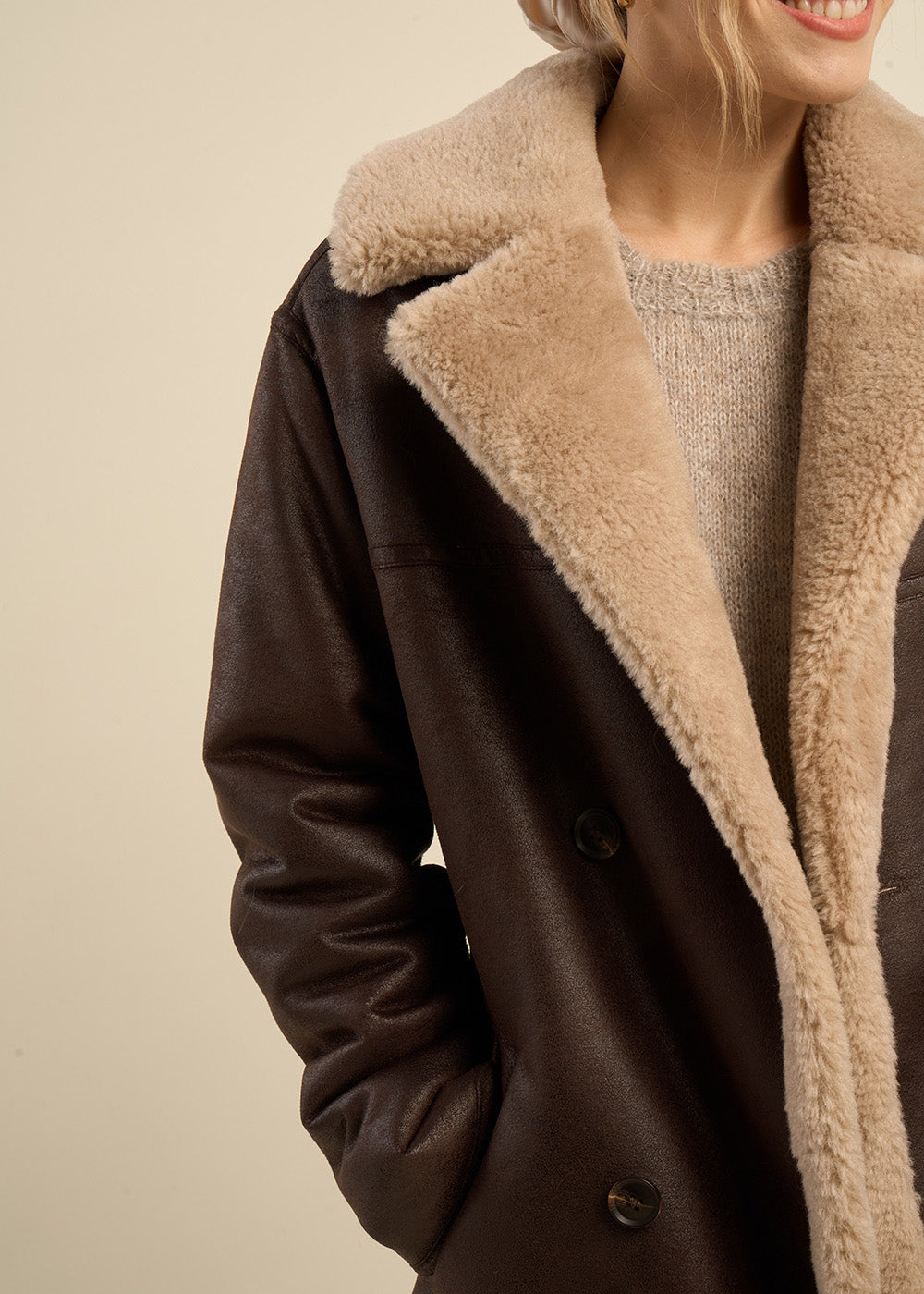 MANATHAN Manteau long en fausse fourrure - 2 - Sud Express - Sud Express