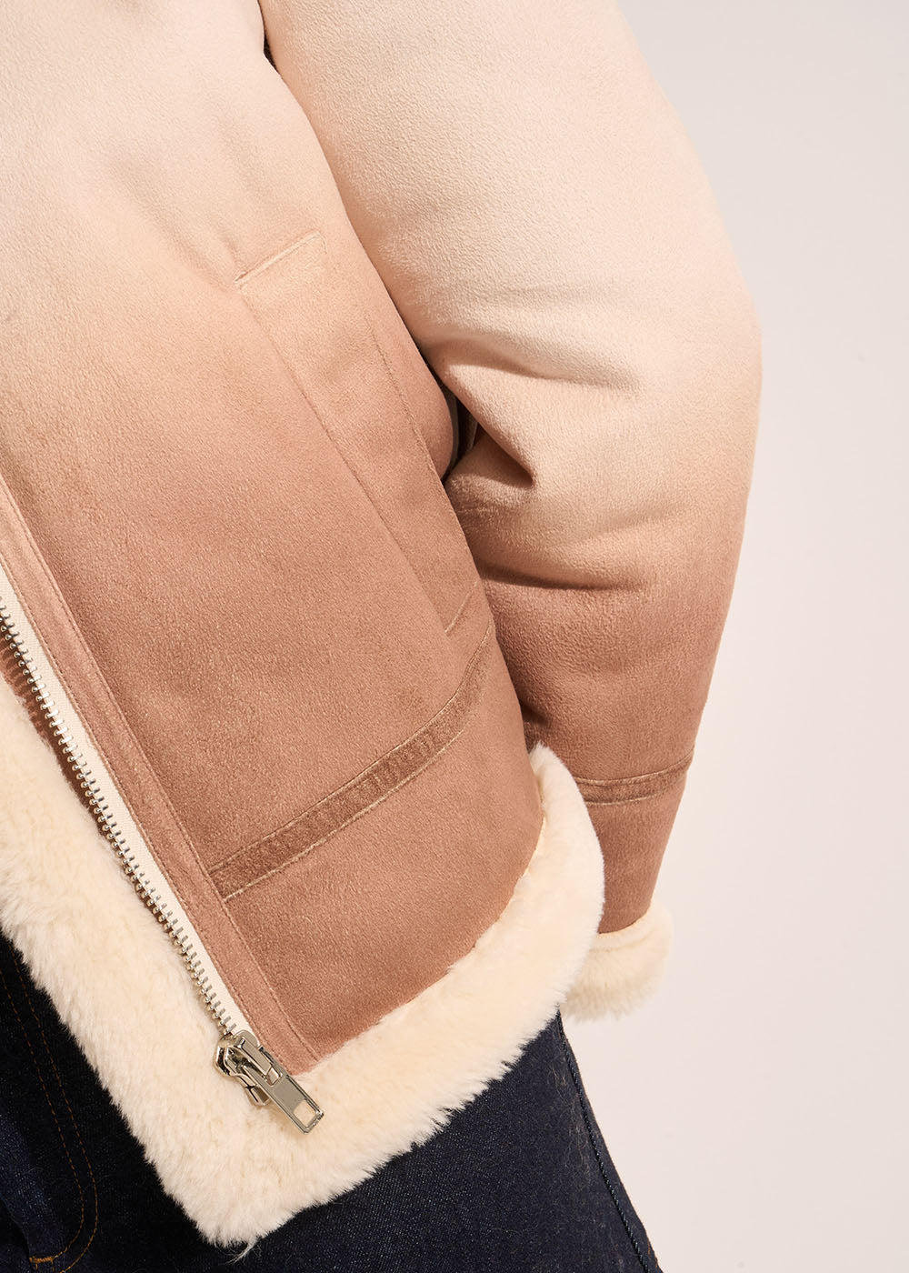 Veste deep dye en fausse peau lainée - Sud Express - 6 - Sud Express