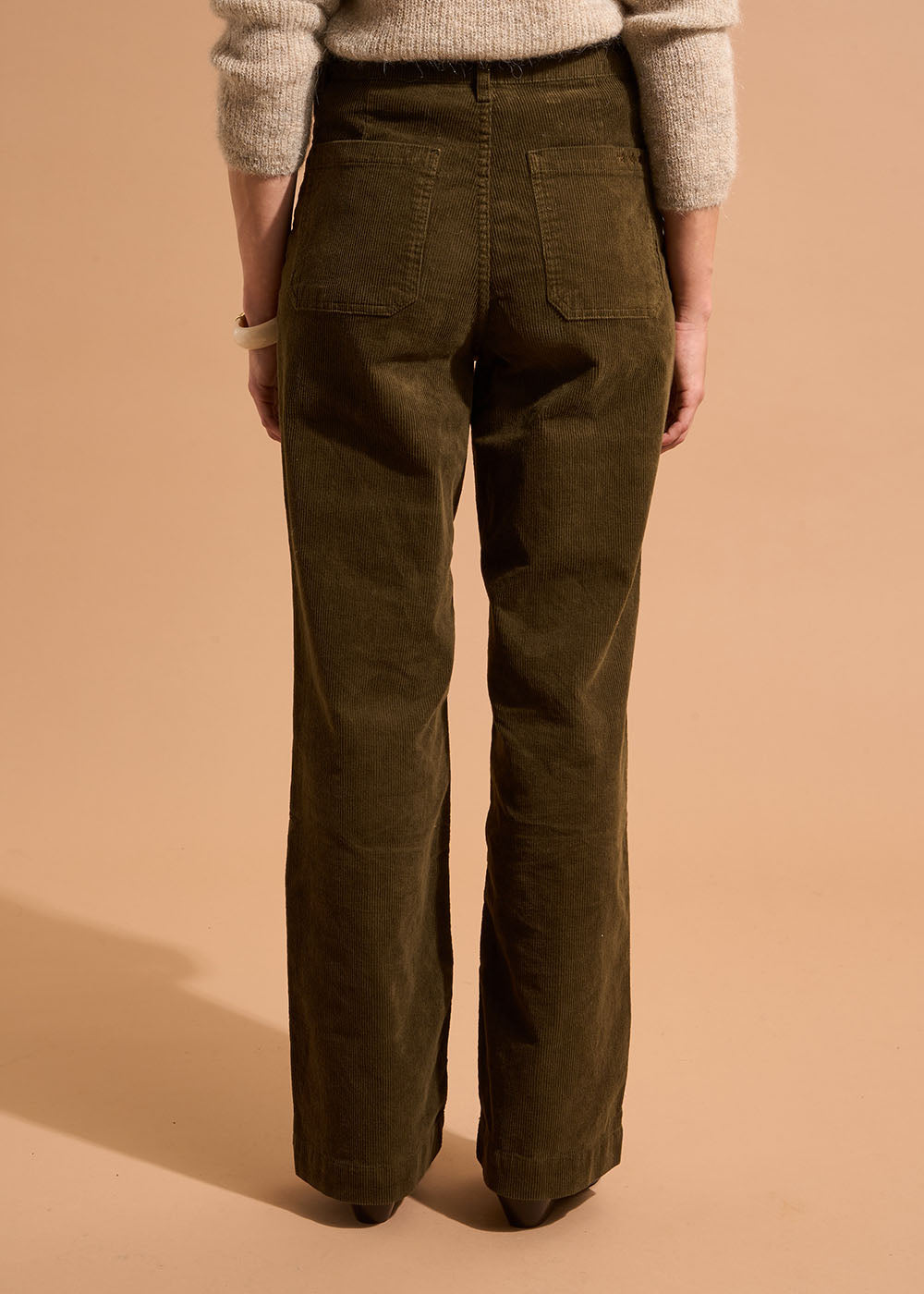 PACY Pantalon large en velours de coton 700 raies taille haute - 3 - Sud Express - Sud Express