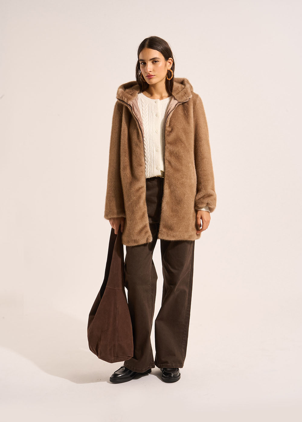 Manteau fausse fourrure à capuche - Sud Express - 6 - Sud Express