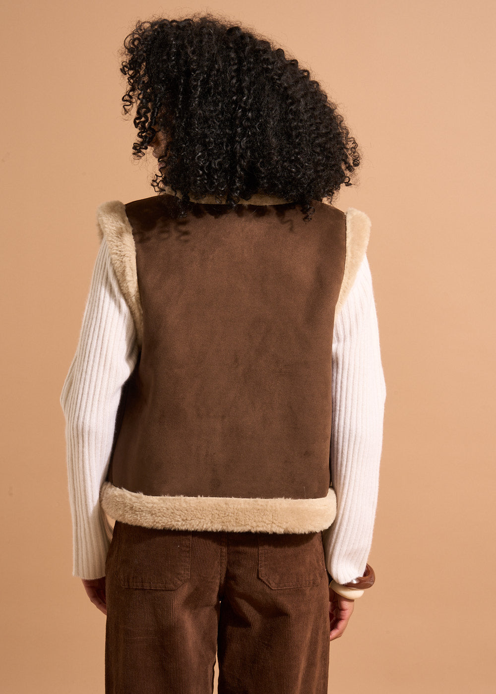 GASTY Gilet sans manches en peau lainée - 3 - Sud Express - Sud Express