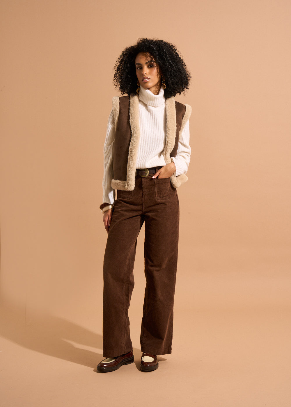 Gilet sans manches en peau lainée - Sud Express - 5 - Sud Express