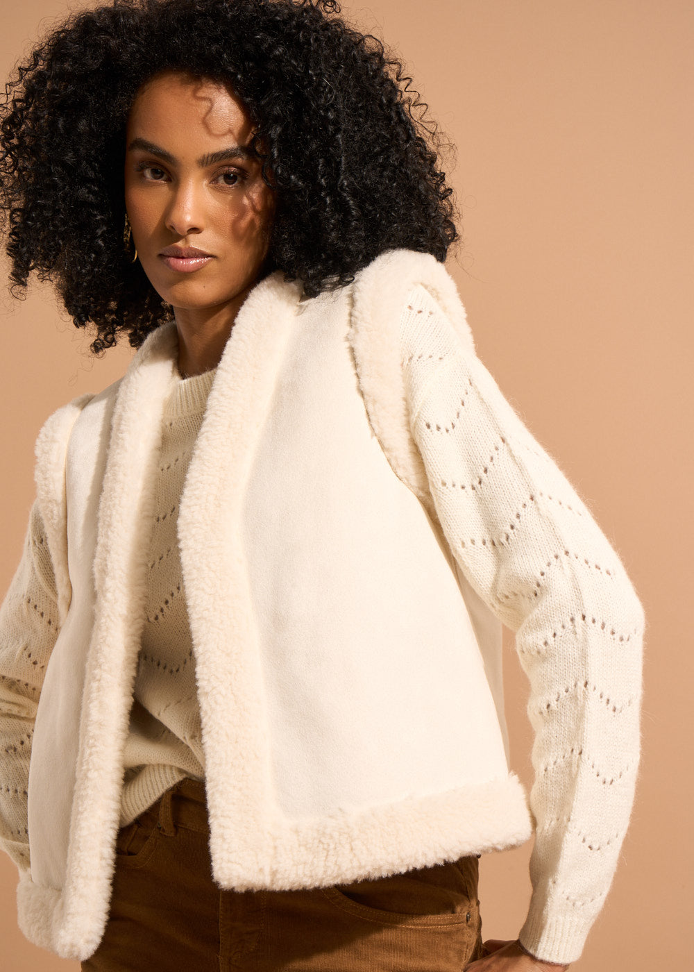 GASTY Gilet sans manches en peau lainée - 4 - Sud Express - Sud Express