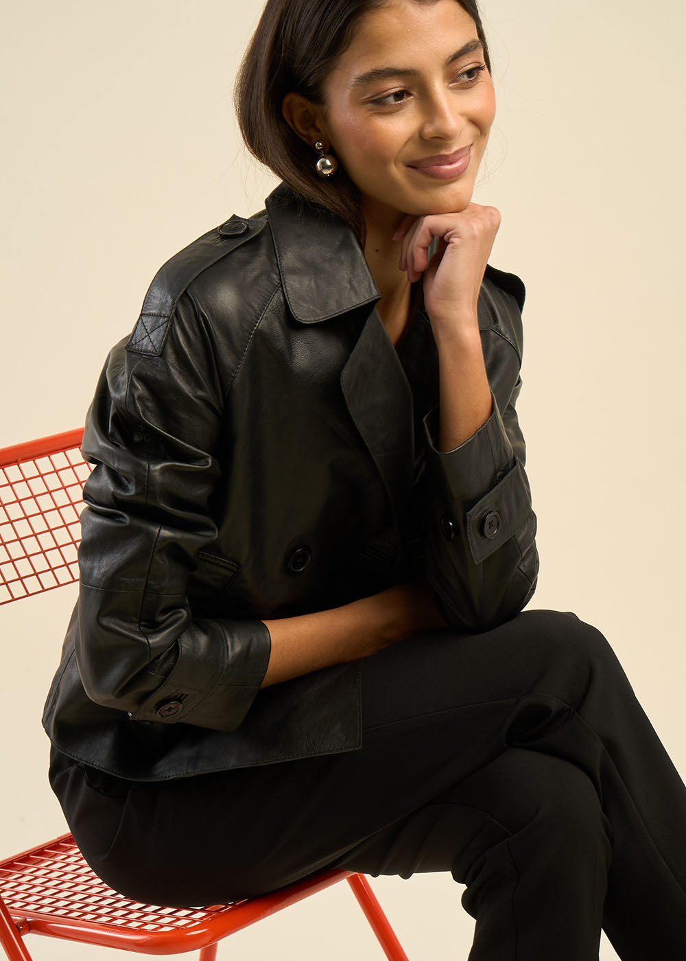 VALERE Veste en cuir courte - 1 - Sud Express - Sud Express