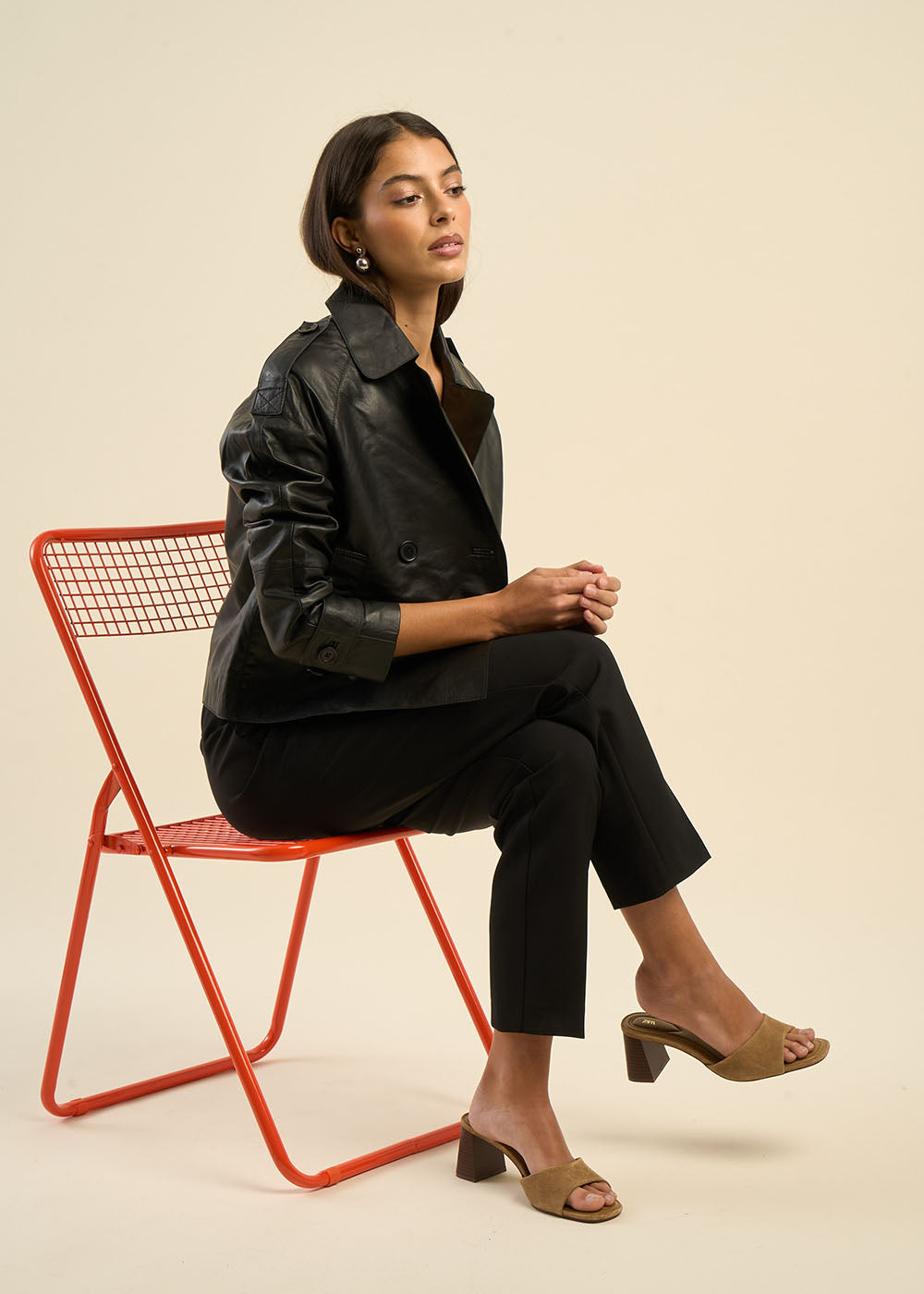 Veste en cuir courte - Sud Express - 7 - Sud Express