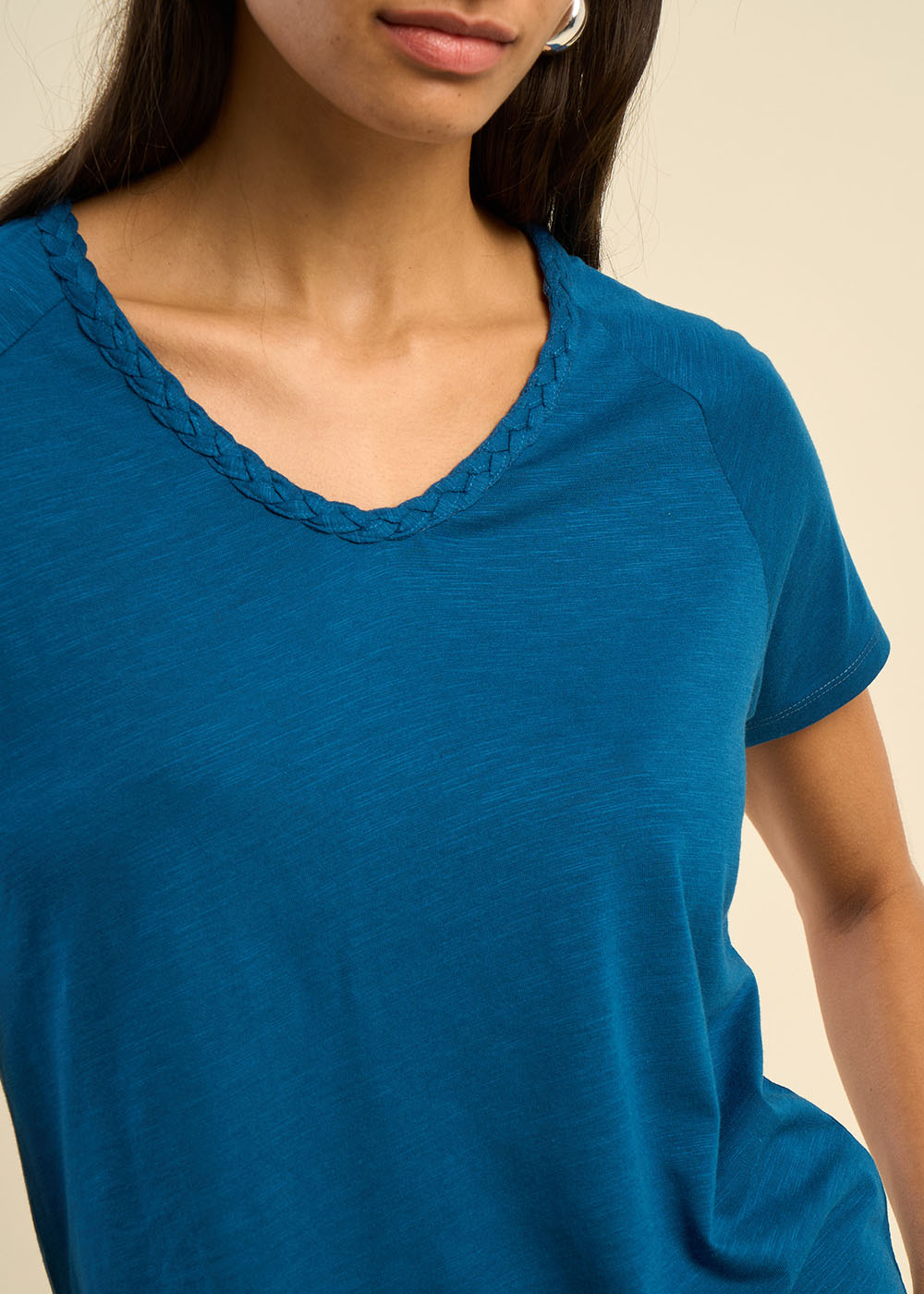 TOKINO T-shirt à col V orné d