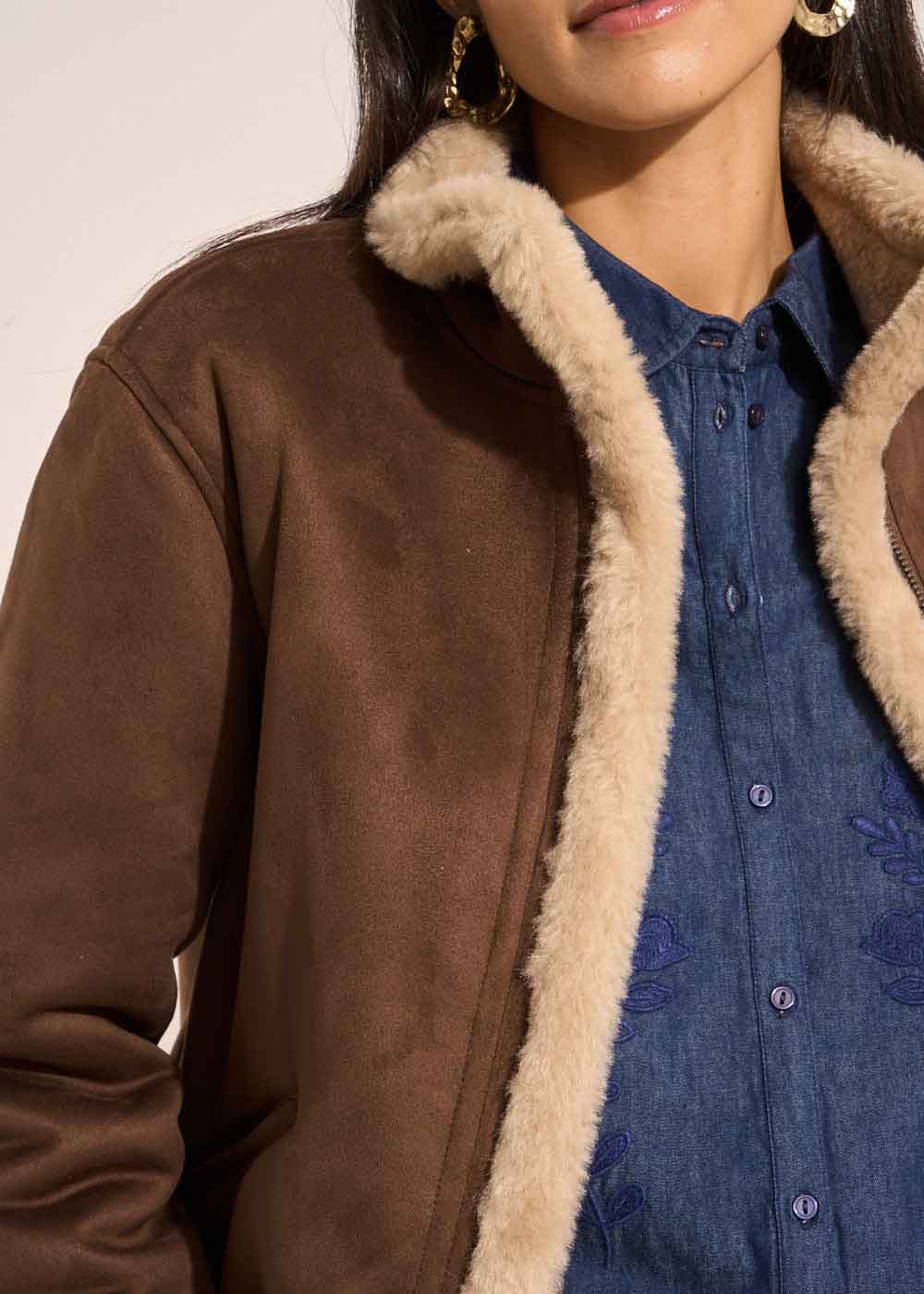 MARTINA Blouson en fausse fourrure peau lainée - 2 - Sud Express - Sud Express