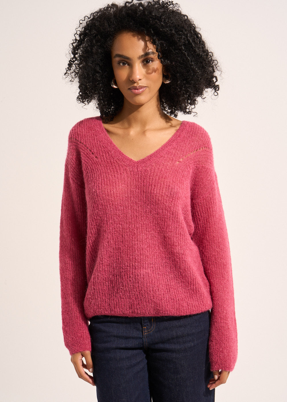 Pull à col V en mohairs et Alpaga - Sud Express - 5 - Sud Express