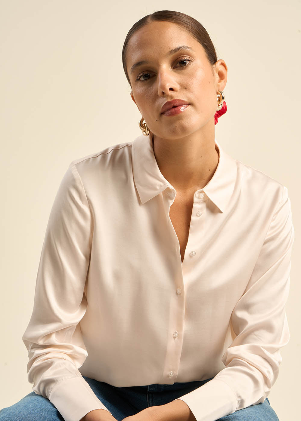 Chemisier (blouse) Léger Sud Express Taille 34 - Noir, Occasion Très Bon état