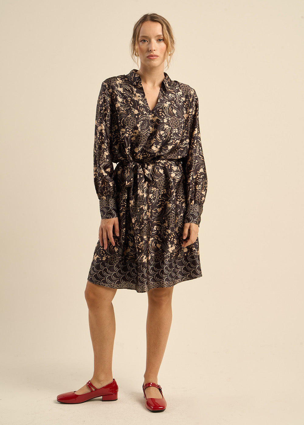 Robe imprimée à manches longues - Sud Express - 5 - Sud Express